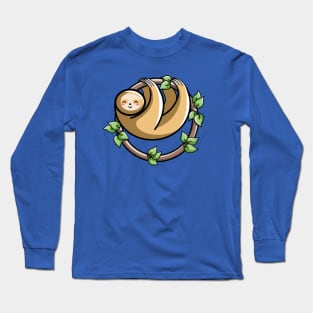 Kawaii Cute Sloth Circle Long Sleeve T-Shirt